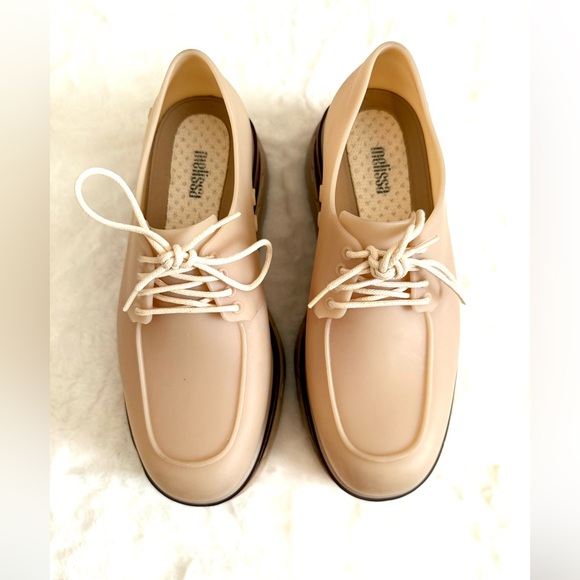 Melissa Shoes - Melissa Laced Shifter Translucent Beige Platform Sneakers Sz 7 EUC!